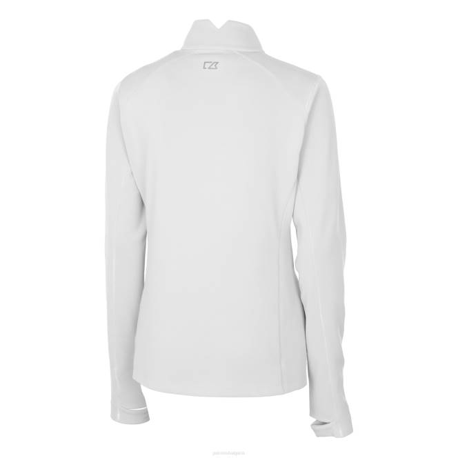 облекло Patriots Jersey cutter & buck white helmet лого drytec traverse еластичен пуловер с четвърт цип Жени T8TH860