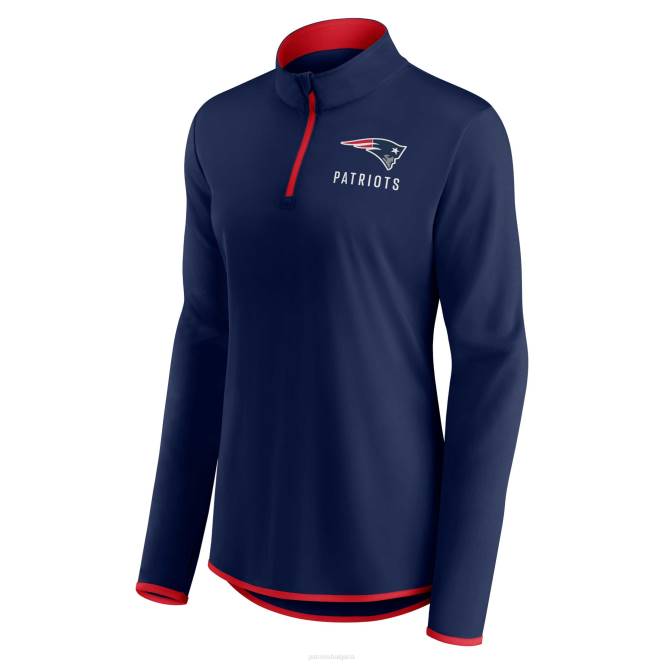 облекло Patriots Jersey fanatics маркови тъмносин плюс размер, струващ диска горнище с четвърт цип Жени T8TH899