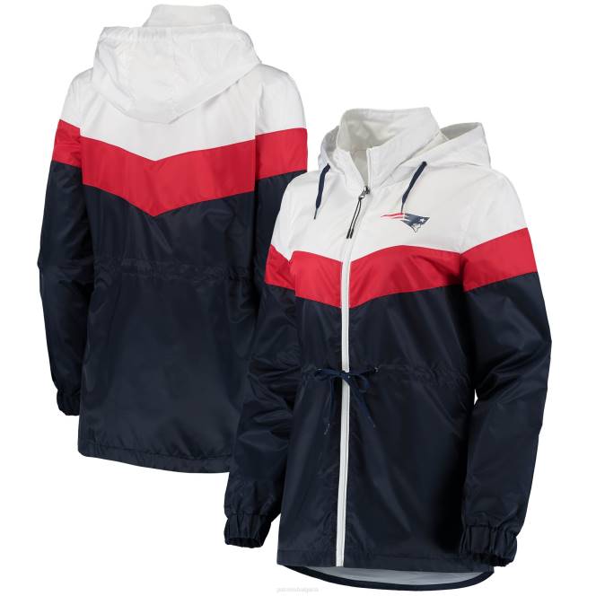 облекло Patriots Jersey g-iii 4her by carl banks бяло/тъмно синьо яке с качулка с пълен цип Жени T8TH1017