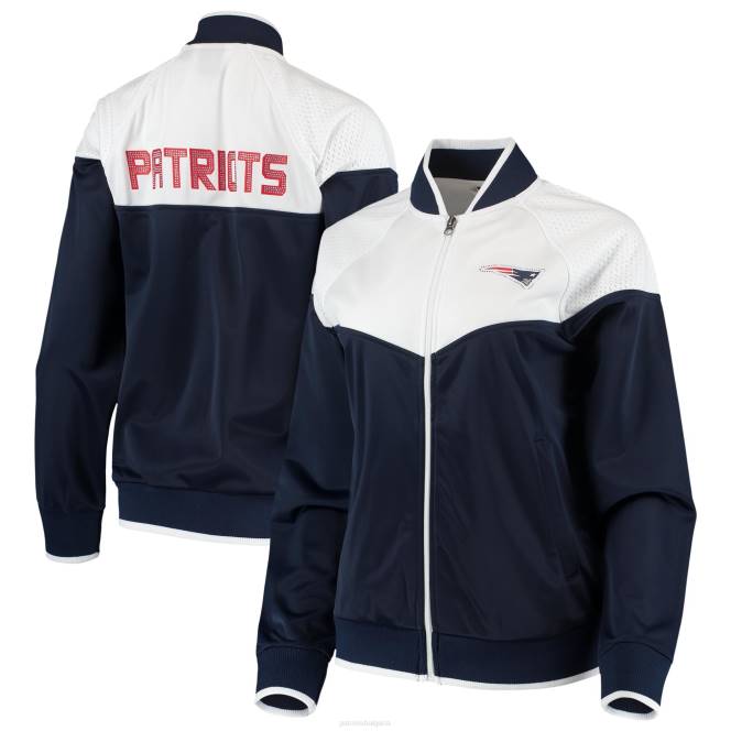 облекло Patriots Jersey g-iii 4her by carl banks тъмносиньо/бяло спортно яке с реглан с пълен цип Жени T8TH975