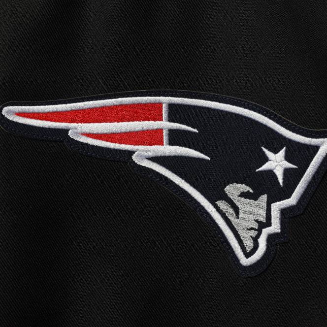 облекло Patriots Jersey jh дизайнерско черно яке с щракване от полиетилен голям размер Жени T8TH965