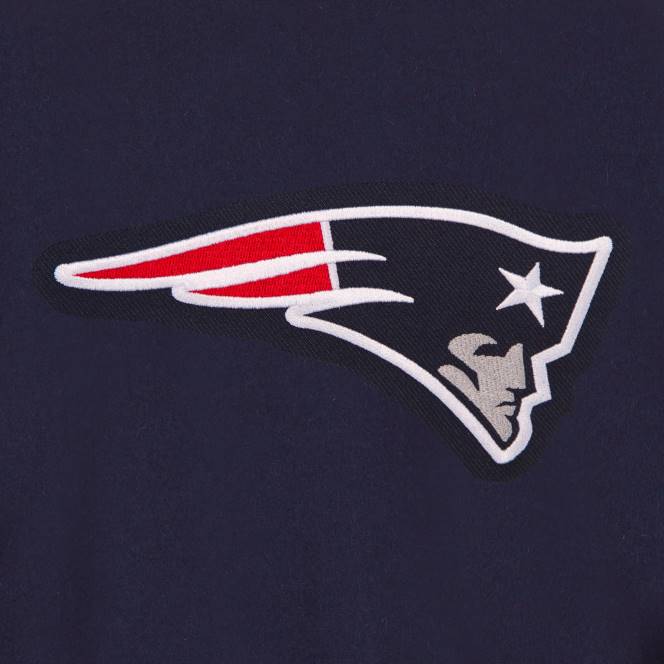облекло Patriots Jersey Изцяло вълнено яке с морско синьо бродирано лого jh design Жени T8TH1109