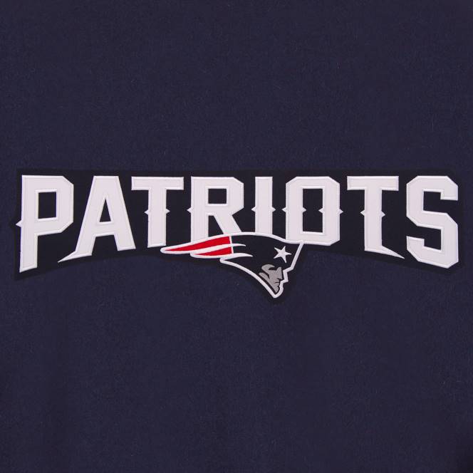 облекло Patriots Jersey Изцяло вълнено яке с морско синьо бродирано лого jh design Жени T8TH1109