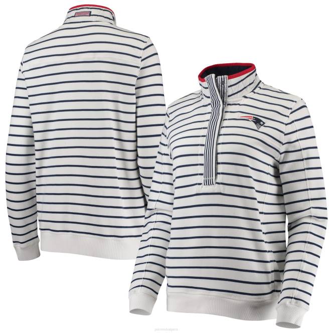 облекло Patriots Jersey vineyard vines бяла американска овча риза суичър с половин цип Жени T8TH968