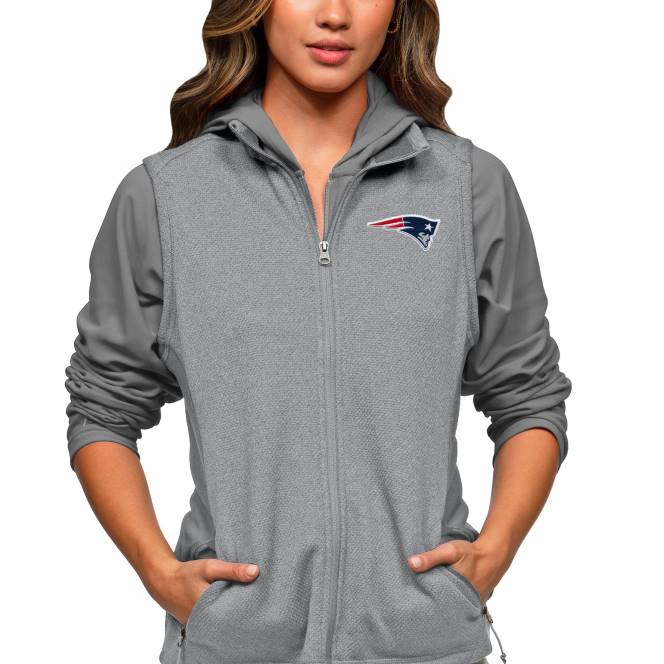 облекло Patriots Jersey antigua heathered сива жилетка с пълен цип Жени T8TH984