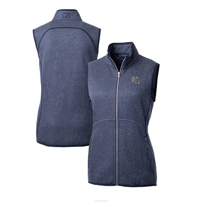 облекло Patriots Jersey cutter & buck тъмносиня каска лого грот пуловер жилетка с пълен цип Жени T8TH862