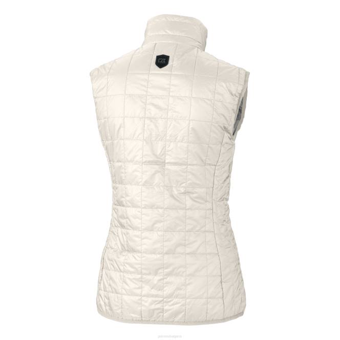 облекло Patriots Jersey cutter & buck крем каска лого rainier primaloft еко изолирана пуф жилетка с цял цип Жени T8TH864