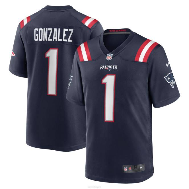облекло Patriots Jersey nike christian gonzalez navy 2023 nfl draft първия кръг избор на фланелка деца T8TH3050