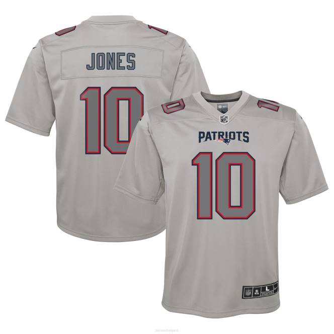 облекло Patriots Jersey nike mac jones grey атмосфера модна фланелка за игра деца T8TH3058