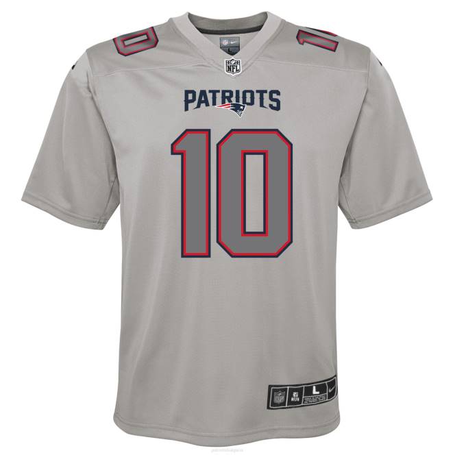 облекло Patriots Jersey nike mac jones grey атмосфера модна фланелка за игра деца T8TH3058