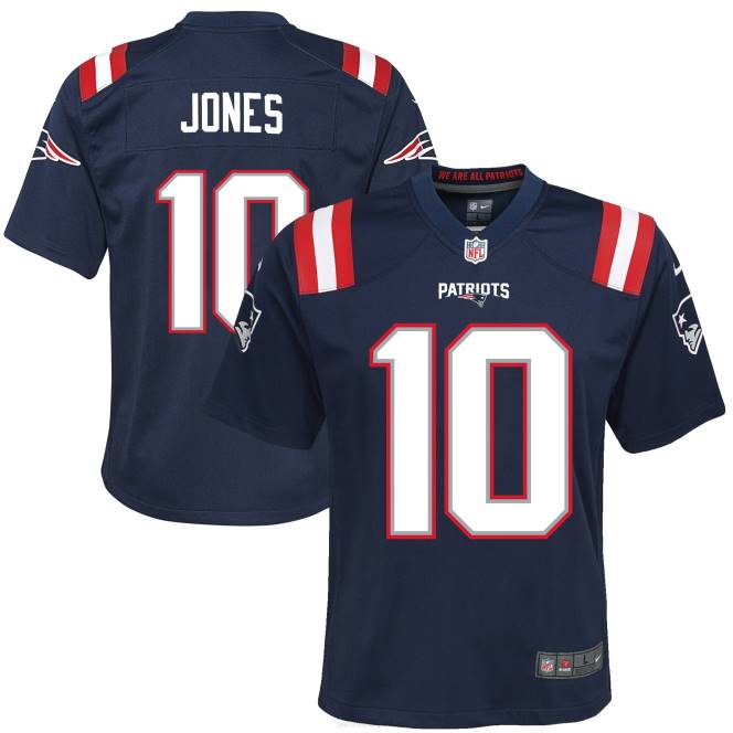 облекло Patriots Jersey nike mac jones navy игра фланелка деца T8TH3047