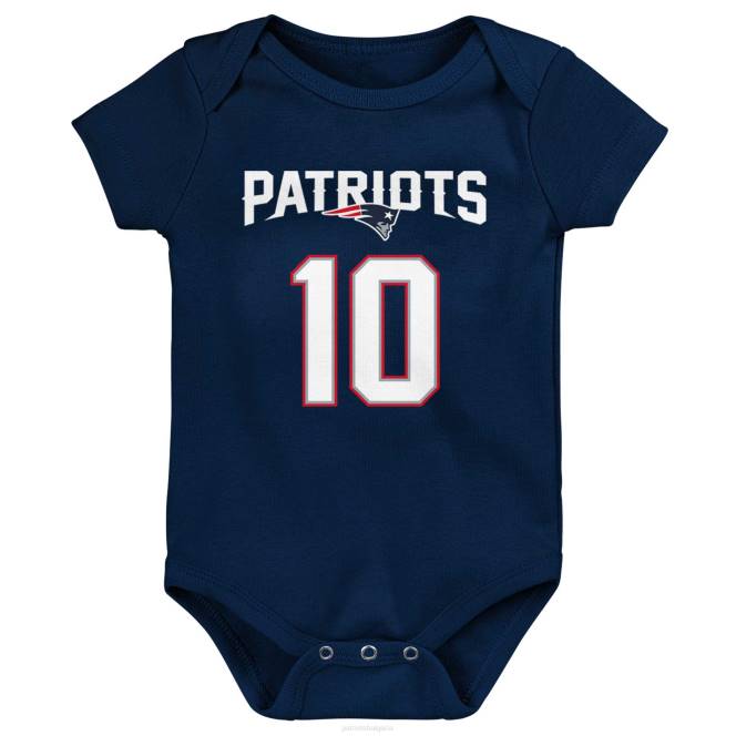 облекло Patriots Jersey бебешко боди mac jones navy mainliner име и номер деца T8TH3072