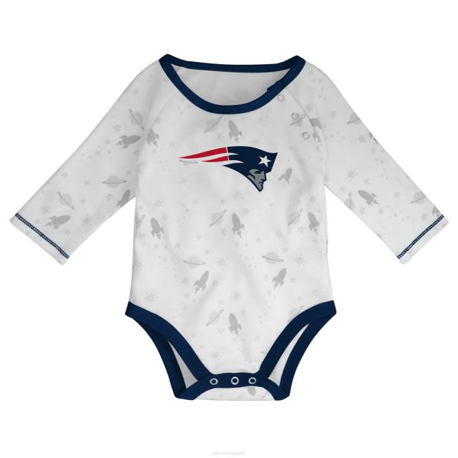 облекло Patriots Jersey Комплект панталони и шапки за новородено и бебе в бяло/темносин Dream Team деца T8TH3070