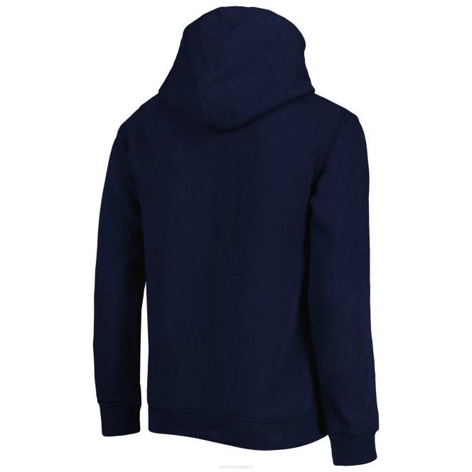 облекло Patriots Jersey тъмносиньо/хедър сиво двоен пуловер комплект с качулка и панталон деца T8TH3041