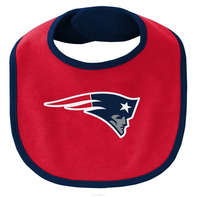 облекло Patriots Jersey новородени и бебета тъмносиньо/червен комплект бодита от три части, лигавник и обувки деца T8TH3069