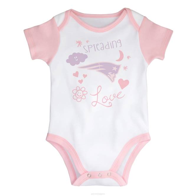 облекло Patriots Jersey момичета за новородени и бебета бяло разпръснато любовно боди и комплект пачка клин деца T8TH3074