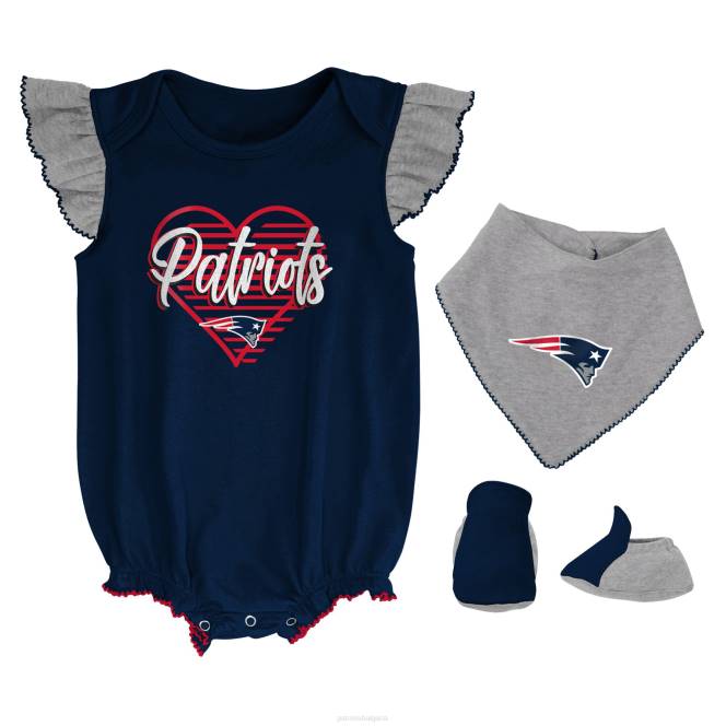 облекло Patriots Jersey Момичета за новородени и бебета тъмносиньо/сиво с хълмист цвят all love лигавник и боти комплект деца T8TH3068