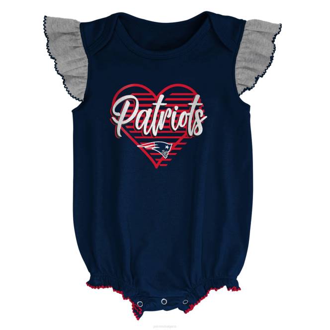 облекло Patriots Jersey Момичета за новородени и бебета тъмносиньо/сиво с хълмист цвят all love лигавник и боти комплект деца T8TH3068