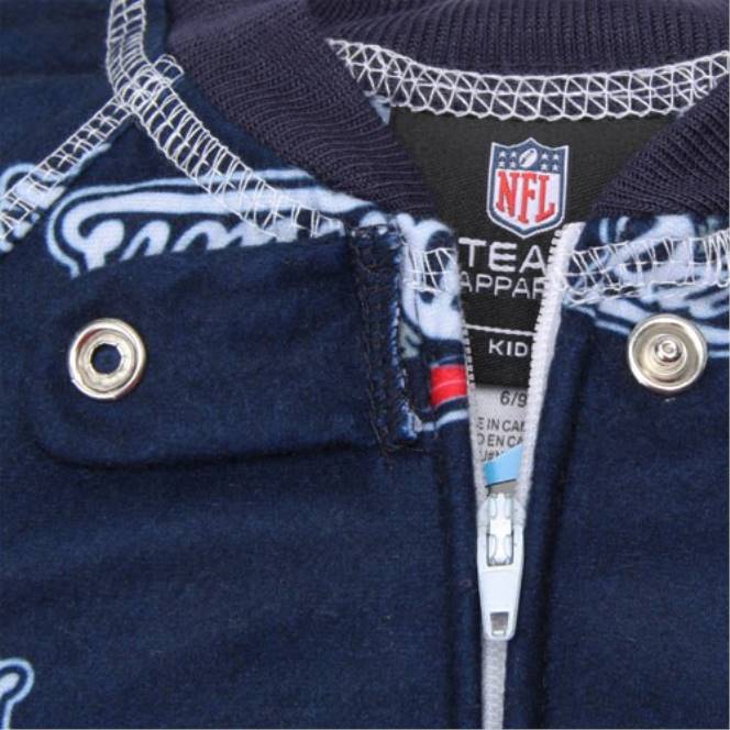 облекло Patriots Jersey гащеризон с реглан за малко дете с пълен цип - тъмносин деца T8TH3087