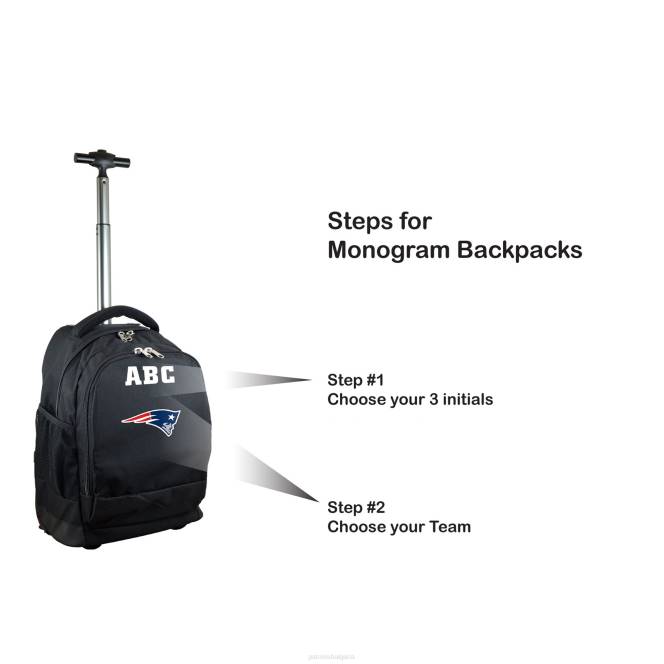 аксесоари Patriots Jersey mojo черна 19'' персонализирана първокласна раница на колела деца T8TH2931