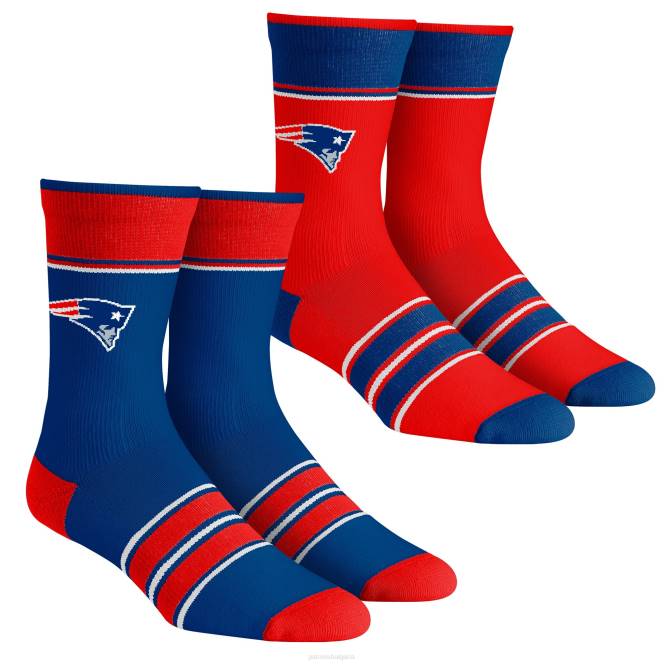 аксесоари Patriots Jersey rock em socks комплект чорапи с много ивици 2 пакета team crew деца T8TH2911
