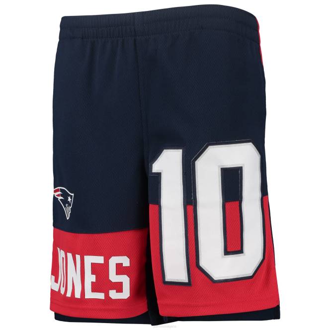 облекло Patriots Jersey mac jones военноморски шорти с име и номер на играча деца T8TH3080