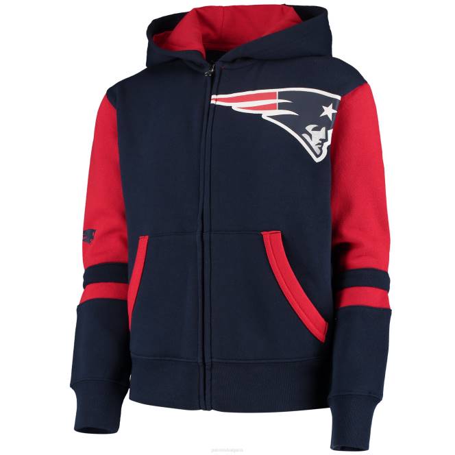 облекло Patriots Jersey военноморска качулка с пълен цип за стадион деца T8TH3021