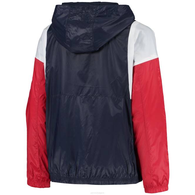 облекло Patriots Jersey тъмносиньо яке с ветровка с пълен цип за двама мъже деца T8TH3040