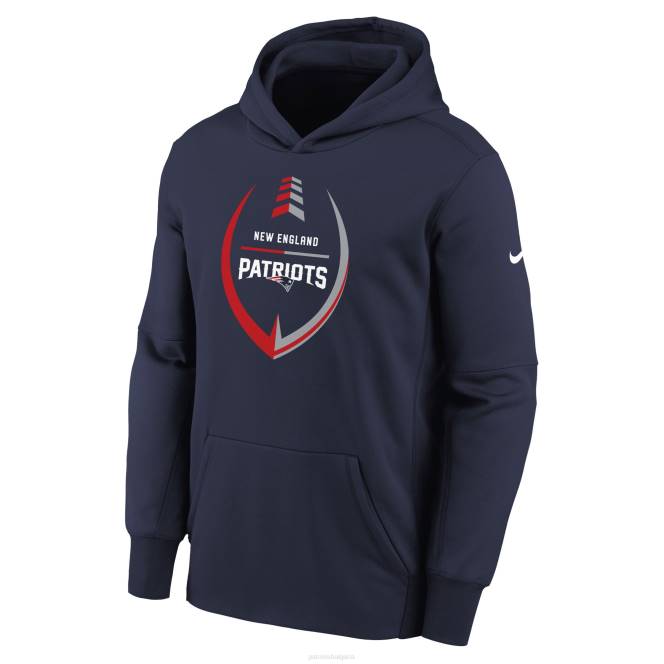 облекло Patriots Jersey nike navy icon performance пуловер с качулка деца T8TH3037
