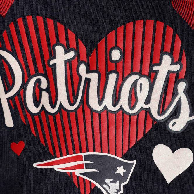 облекло Patriots Jersey момичета, предучилищна възраст, тъмносиня рокля от три смеси от джърси с всички сърца деца T8TH2938
