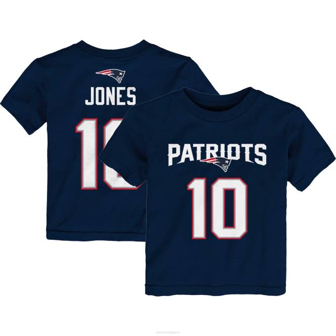облекло Patriots Jersey тениска с име и номер на mac jones, тъмносин играч деца T8TH3105