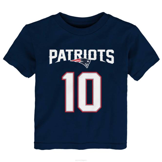 облекло Patriots Jersey тениска с име и номер на mac jones, тъмносин играч деца T8TH3105