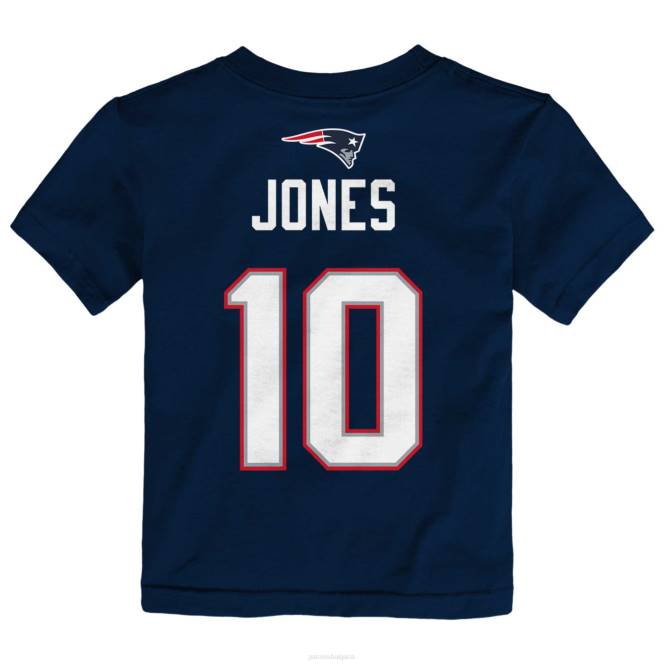 облекло Patriots Jersey тениска с име и номер на mac jones, тъмносин играч деца T8TH3105