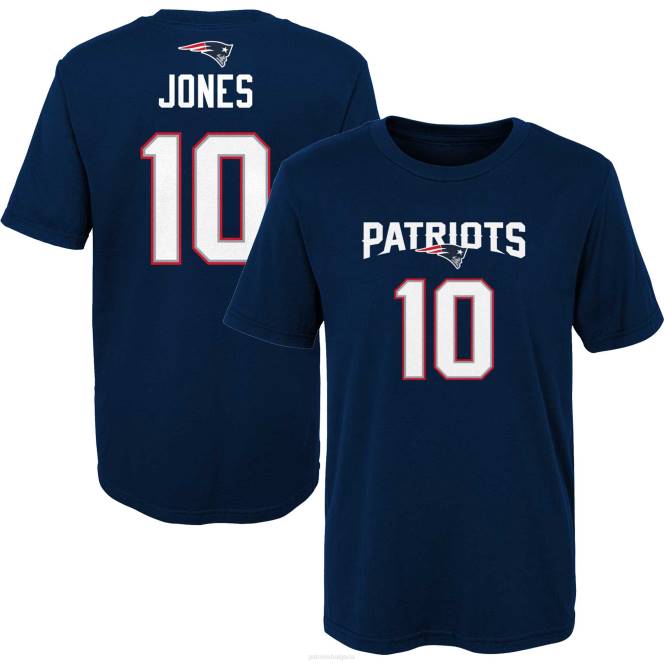 облекло Patriots Jersey предучилищна тениска с име и номер на mac jones в тъмносин цвят деца T8TH3110