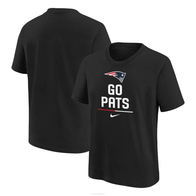 облекло Patriots Jersey тениска с лозунг на черен екип на nike деца T8TH3124