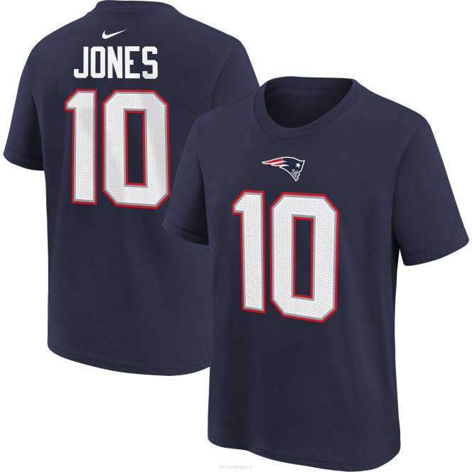облекло Patriots Jersey Тениска с име и номер на nike mac jones navy team деца T8TH3119