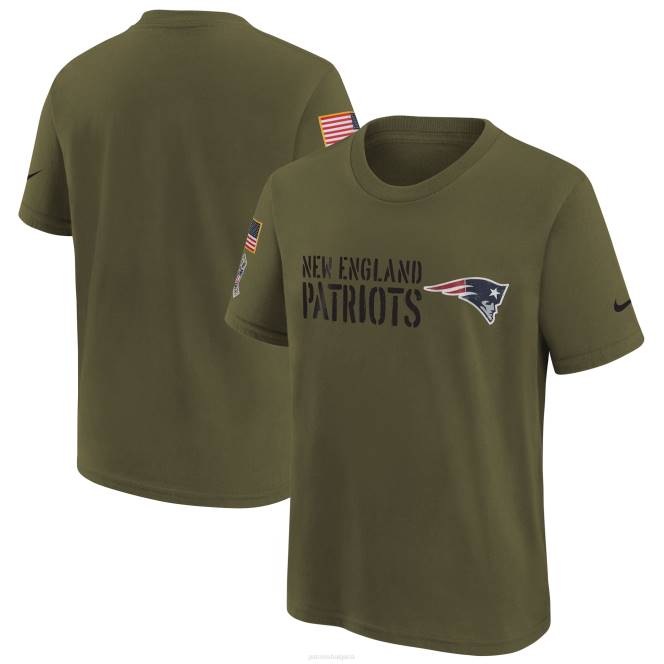 облекло Patriots Jersey тениска nike olive 2022 salute to service legend деца T8TH3126