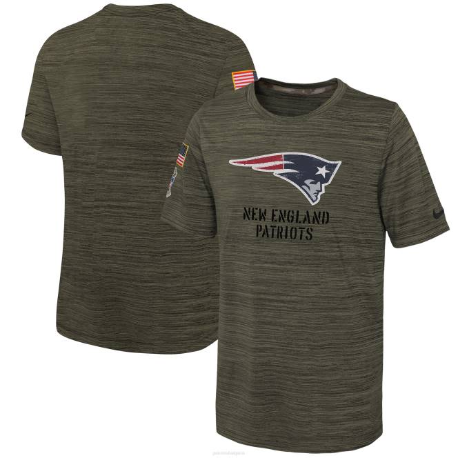 облекло Patriots Jersey тениска nike olive 2022 salute to service velocity деца T8TH3102
