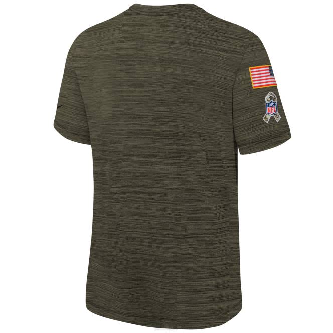облекло Patriots Jersey тениска nike olive 2022 salute to service velocity деца T8TH3102