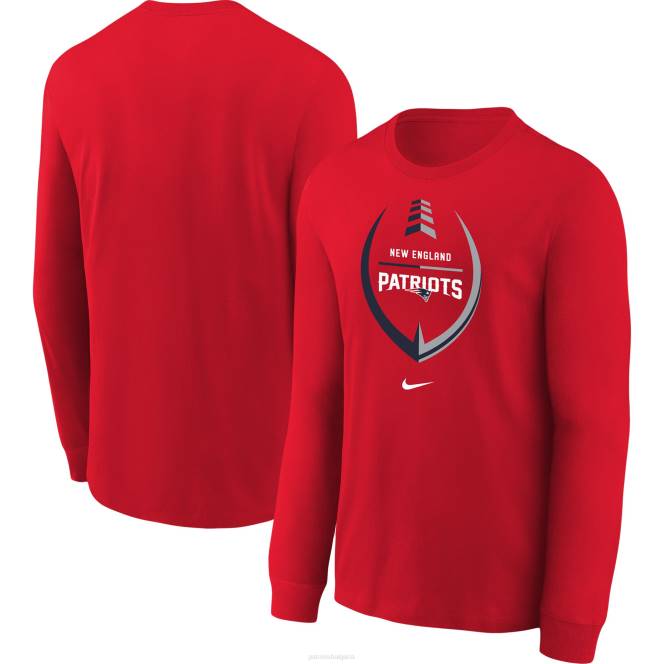 облекло Patriots Jersey тениска с дълъг ръкав за малко дете nike red icon деца T8TH3129