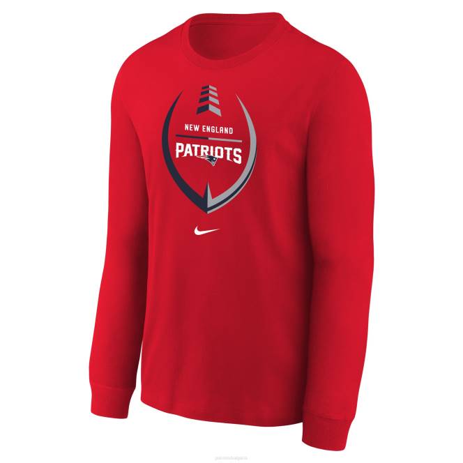 облекло Patriots Jersey тениска с дълъг ръкав за малко дете nike red icon деца T8TH3129