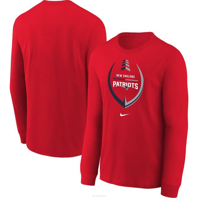 облекло Patriots Jersey тениска с дълъг ръкав nike red icon деца T8TH3131