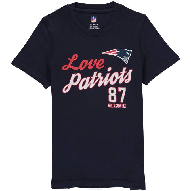 облекло Patriots Jersey момичета rob gronkowski флотски блясък на живо любов име на отбор играч и номер тениска деца T8TH3138