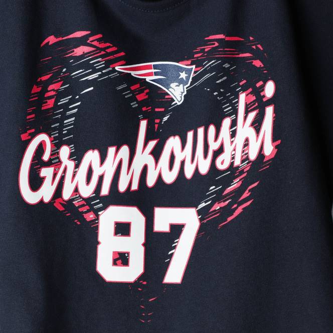 облекло Patriots Jersey момичета rob gronkowski тъмносиньо sonic heart играч име и номер тениска с долман деца T8TH3140