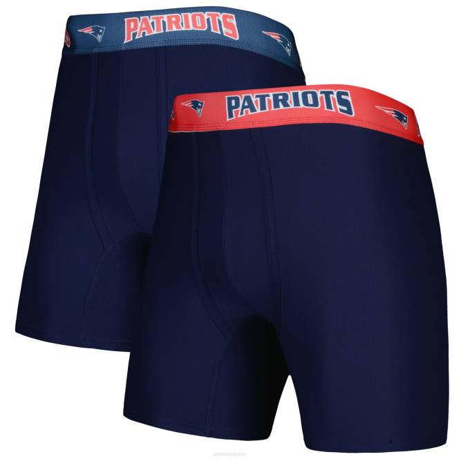 облекло Patriots Jersey concepts sport тъмносиньо/червен комплект от 2 пакета боксерки мъже T8TH1753