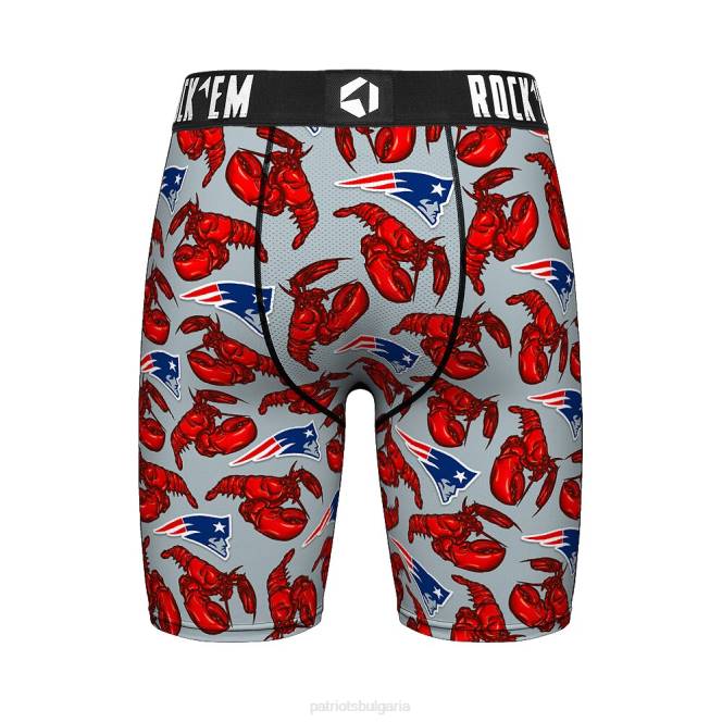 облекло Patriots Jersey rock em socks сиви боксерки от омар мъже T8TH1750