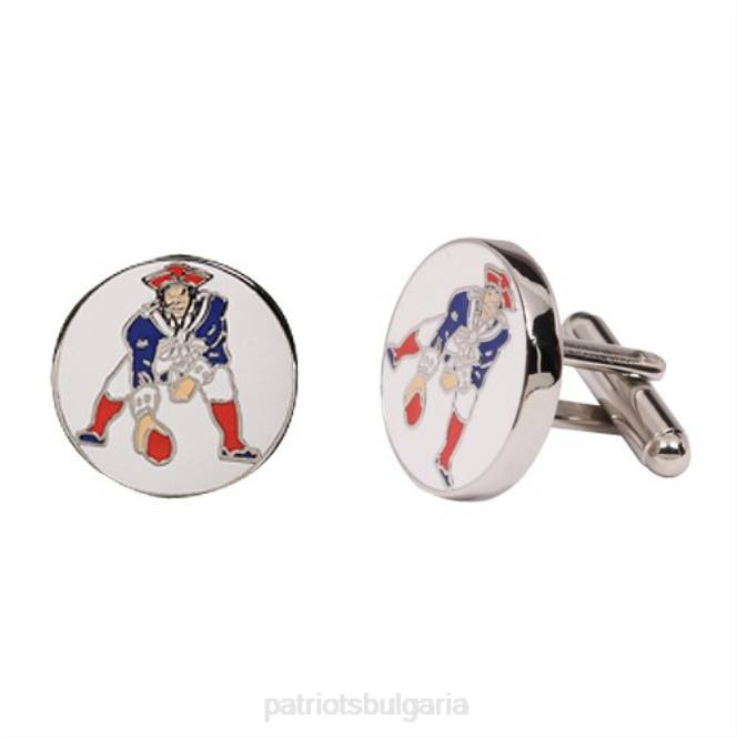 аксесоари Patriots Jersey копчета за ръкавели със сребърно лого на отбора мъже T8TH49