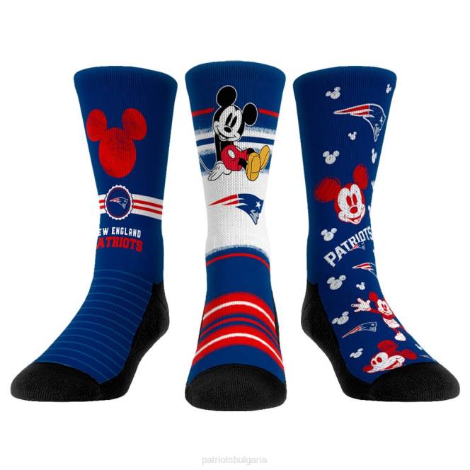 аксесоари Patriots Jersey rock em socks Комплект три опаковки чорапи Disney Crew мъже T8TH34