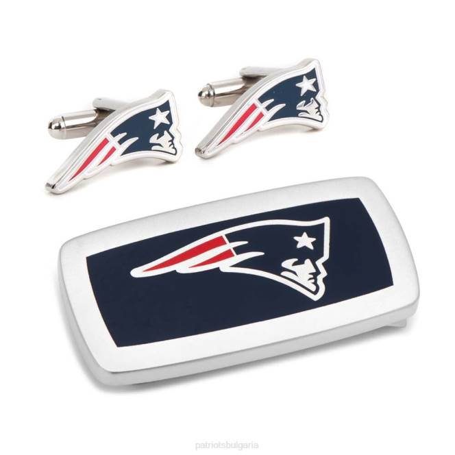 аксесоари Patriots Jersey подаръчен комплект копчета за ръкавели и възглавница за пари мъже T8TH66