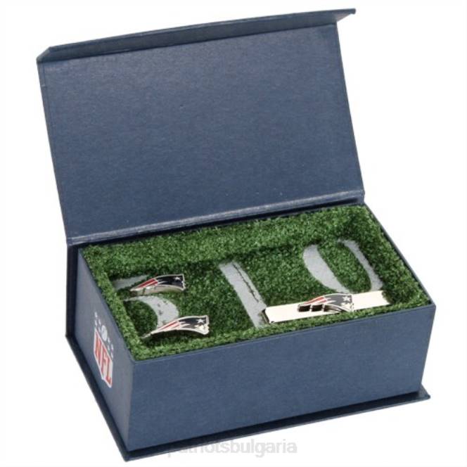 аксесоари Patriots Jersey Комплект щипки за вратовръзка и копчета за ръкавели с логото на екипа silvertone мъже T8TH44